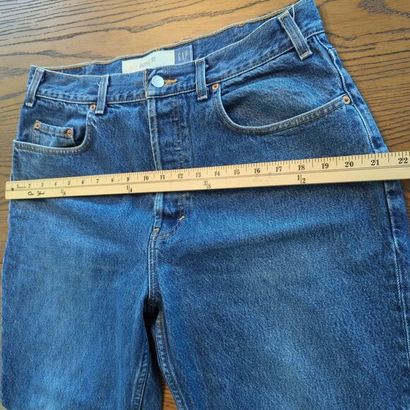 Vintage 90s GAP Blue Jeans Easy Fit 36x28 Button Fly 100% Cotton Denim - Picture 13 of 16